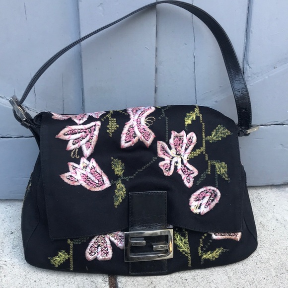Fendi Embroidered Neoprene Bag